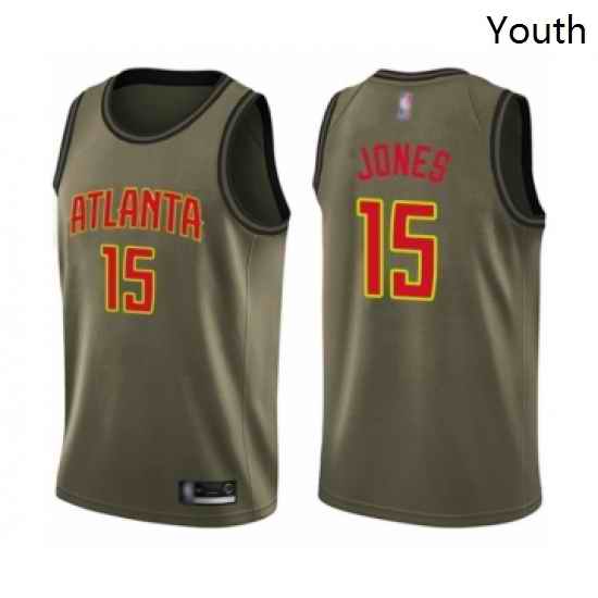 Youth Atlanta Hawks 15 Damian Jones Swingman Green Salute to Service Basketball Jersey
